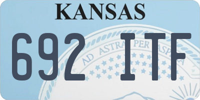 KS license plate 692ITF
