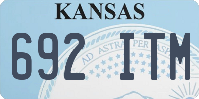 KS license plate 692ITM
