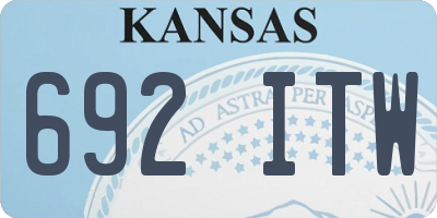 KS license plate 692ITW