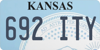 KS license plate 692ITY