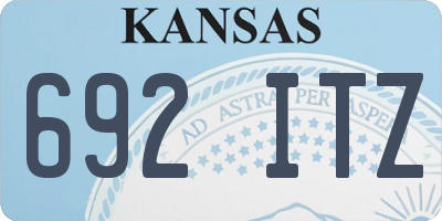 KS license plate 692ITZ