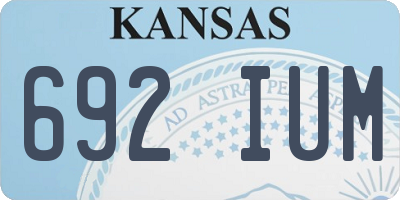 KS license plate 692IUM