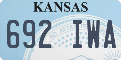 KS license plate 692IWA