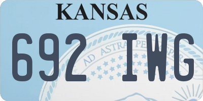 KS license plate 692IWG