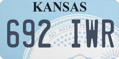 KS license plate 692IWR