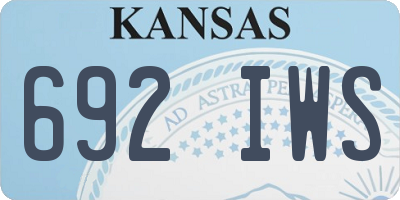 KS license plate 692IWS