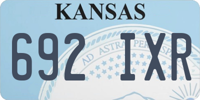 KS license plate 692IXR