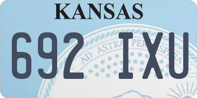 KS license plate 692IXU