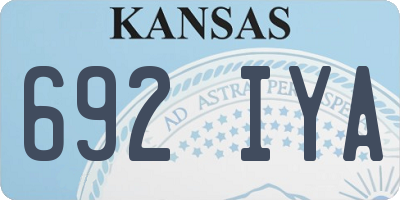 KS license plate 692IYA