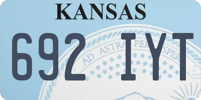 KS license plate 692IYT