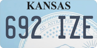KS license plate 692IZE