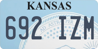 KS license plate 692IZM