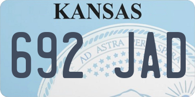 KS license plate 692JAD