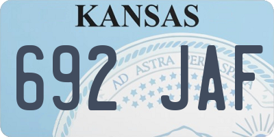KS license plate 692JAF