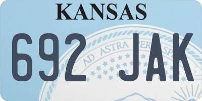 KS license plate 692JAK