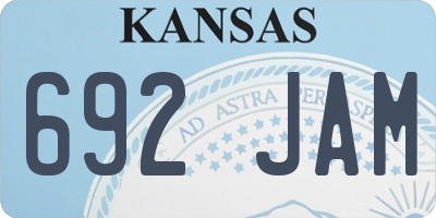 KS license plate 692JAM