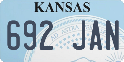 KS license plate 692JAN