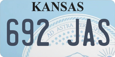 KS license plate 692JAS