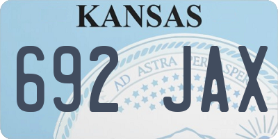 KS license plate 692JAX