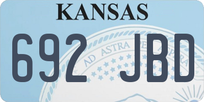 KS license plate 692JBD