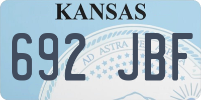 KS license plate 692JBF