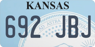 KS license plate 692JBJ