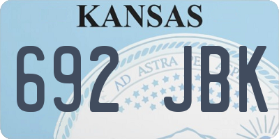 KS license plate 692JBK