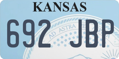 KS license plate 692JBP