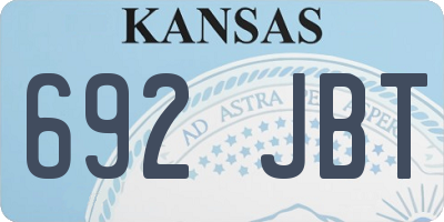 KS license plate 692JBT