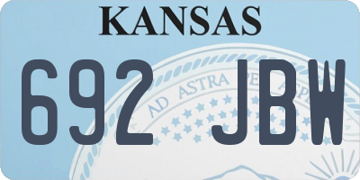 KS license plate 692JBW