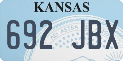 KS license plate 692JBX