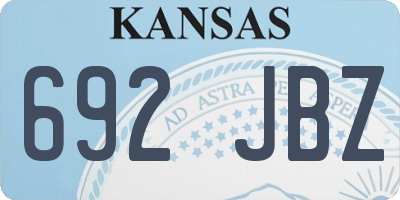 KS license plate 692JBZ