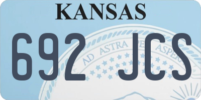 KS license plate 692JCS