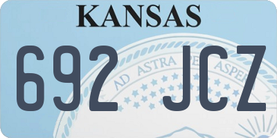 KS license plate 692JCZ