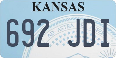 KS license plate 692JDI