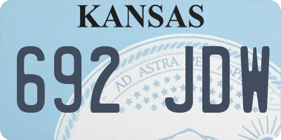 KS license plate 692JDW