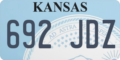 KS license plate 692JDZ