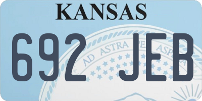 KS license plate 692JEB