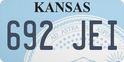 KS license plate 692JEI