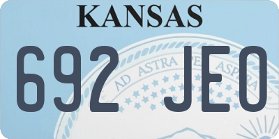 KS license plate 692JEO