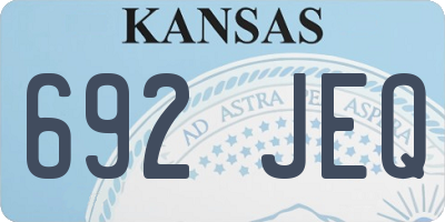 KS license plate 692JEQ