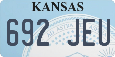 KS license plate 692JEU