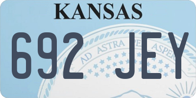 KS license plate 692JEY