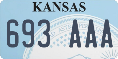 KS license plate 693AAA