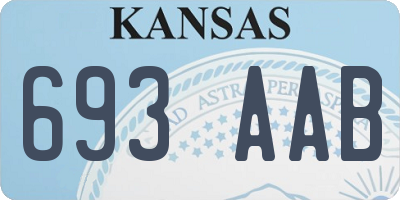 KS license plate 693AAB