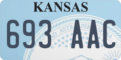 KS license plate 693AAC