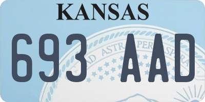 KS license plate 693AAD