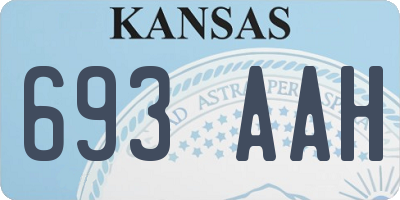 KS license plate 693AAH