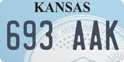 KS license plate 693AAK