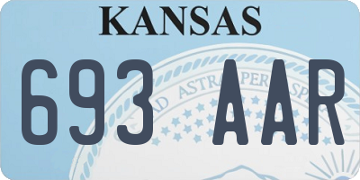 KS license plate 693AAR